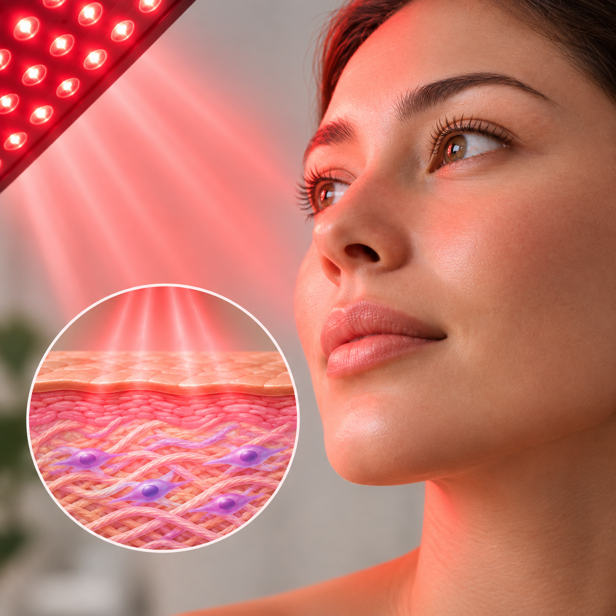 red light therapy for collagen production at home