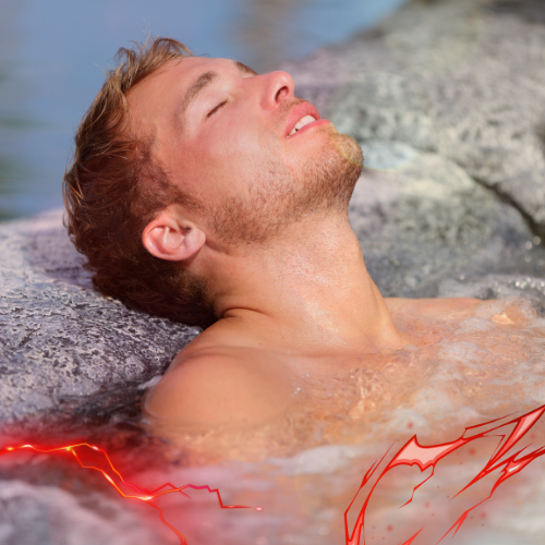 warm bath for sore muscles stacked with red light therapy