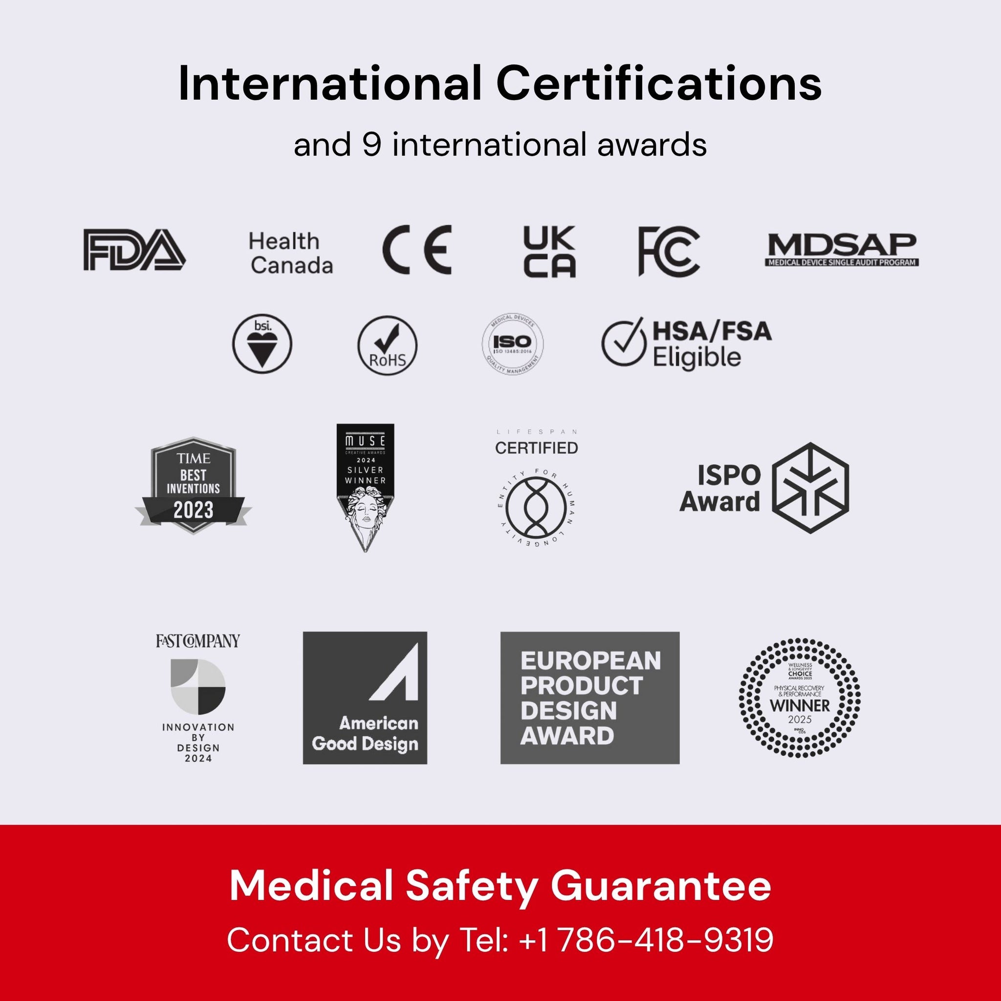 International Certifications and 9 international awards